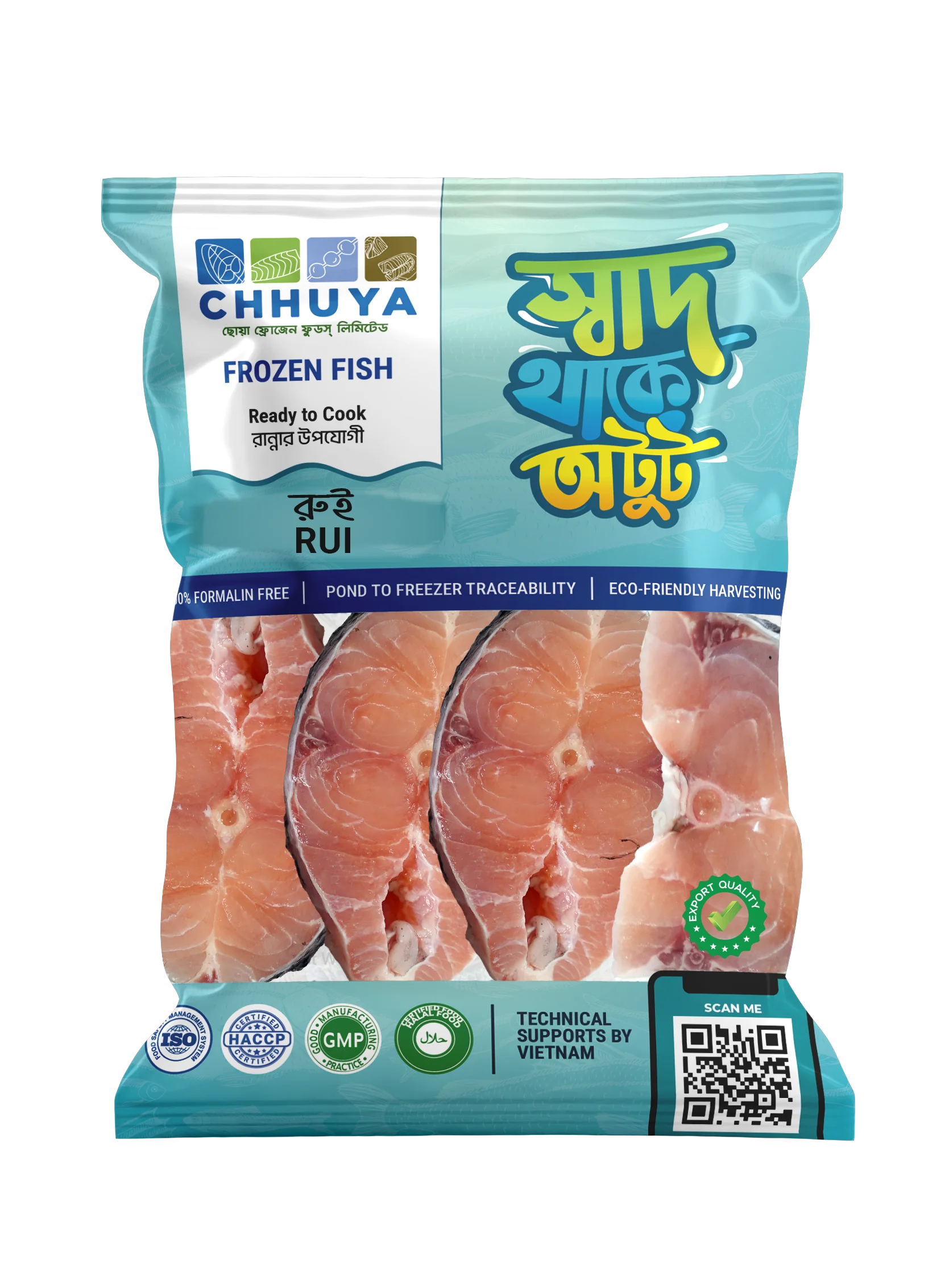 CHHUYA - রুই Rui Slice(H/L) - Labeo Rohita (1kg)
